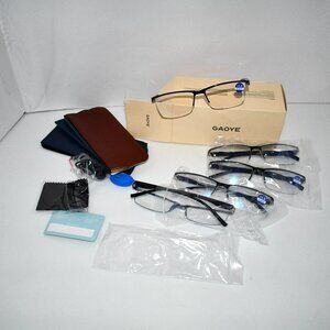 Gaoye 6 Pack Executive Style Reading Glasses, 1.5x,  Blue Light Blocking, NWT
